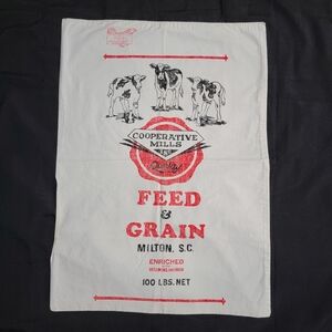 Cooperative Mills, Inc. Feed & Grain Sack Fabric Panel Milton S.C. Advertising